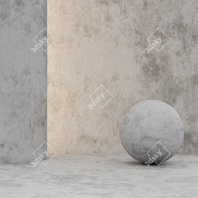 Seamless Decorative Plaster Texture Kit 3D model image 6