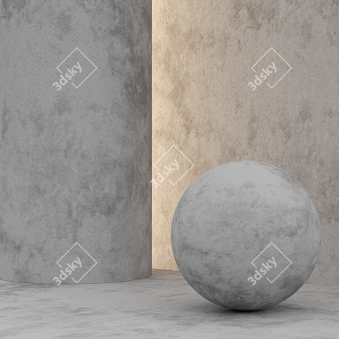 Seamless Decorative Plaster Texture Kit 3D model image 7