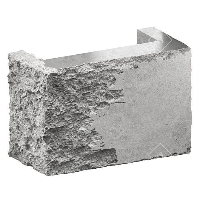 Concrete Reception Desk | Customizable 3D model image 1