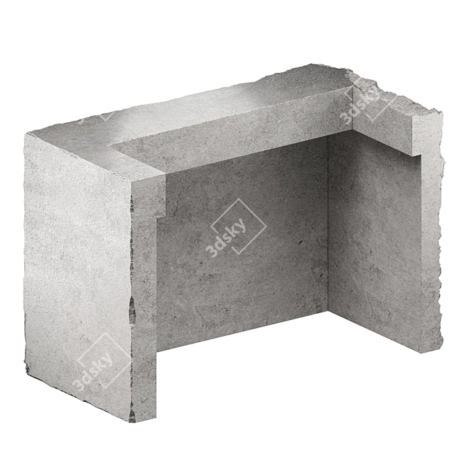 Concrete Reception Desk | Customizable 3D model image 2