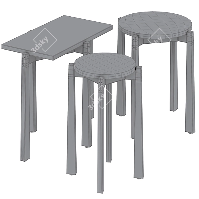 Arhaus Mari Martini Tables: Elegance in Geometry 3D model image 4