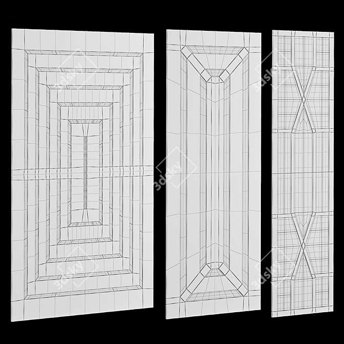 Decorative Panel Set, Mirror Inserts 3D model image 2