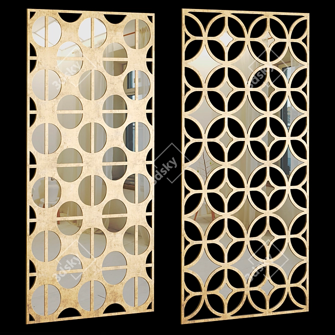 Decorative Panel Set, Mirror Inserts 3D model image 6