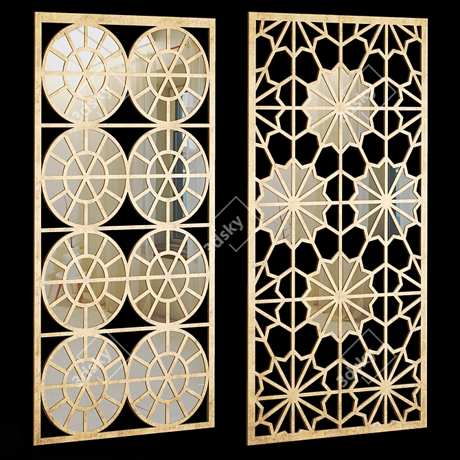 Decorative Panel Set, Mirror Inserts 3D model image 7