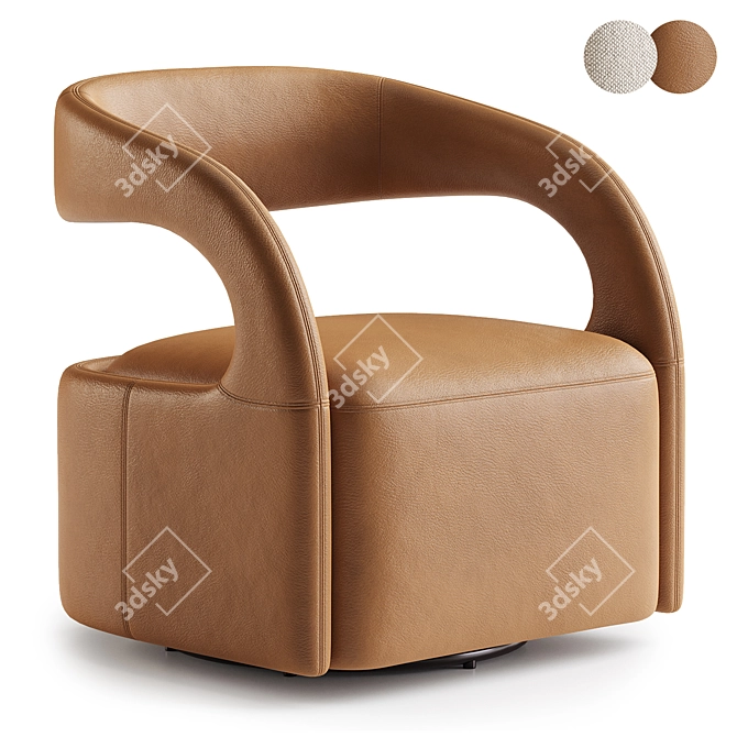 Sleek Swivel Chair: Modern Design 3D model image 2