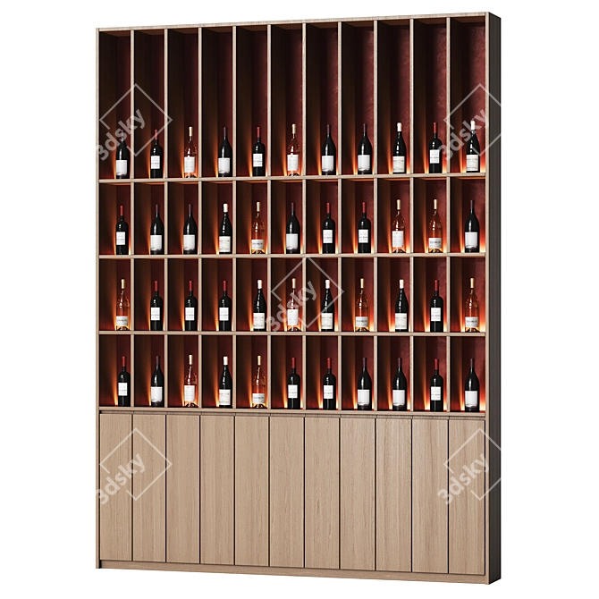 Modern Wine Cellar Wall Mount 3D model image 2