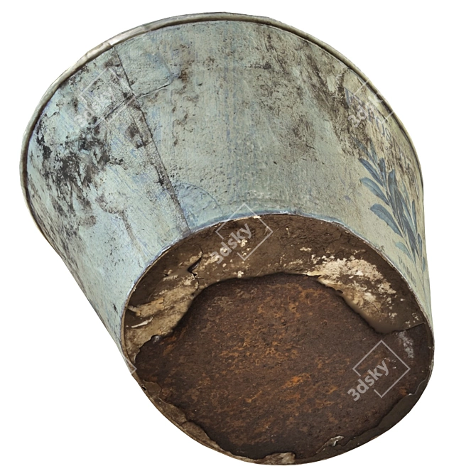 Rusty Basin & Dented Paint Can 3D model image 4