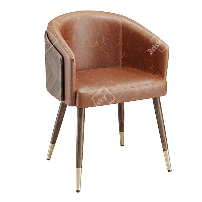 Reeva Upholstered Armchair in Beige 3D model image 7