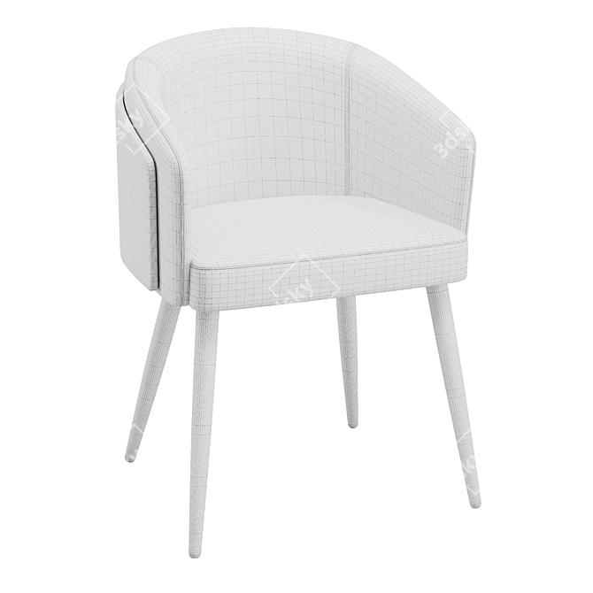 Reeva Upholstered Armchair in Beige 3D model image 8