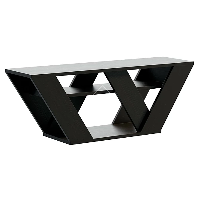 Modern TV Stand Light Mocha 3D model image 1