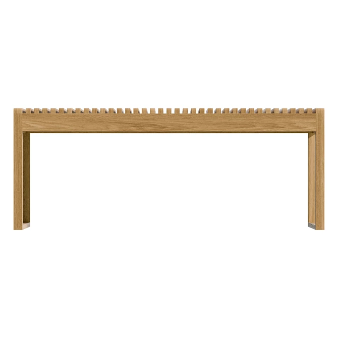 Bamboo Wooden Bench 47x120cm 3D model image 2