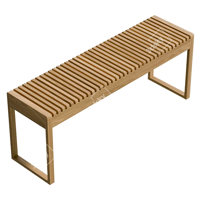 Bamboo Wooden Bench 47x120cm 3D model image 5