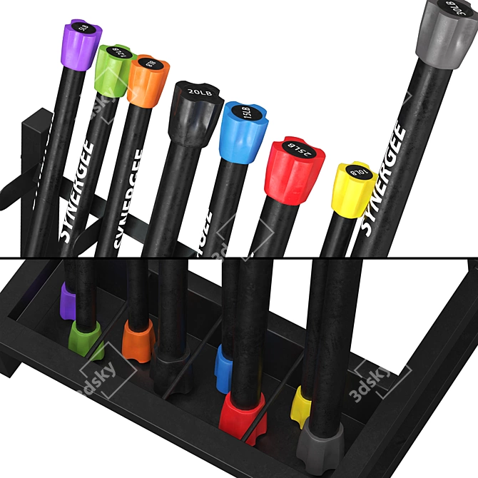 Durable Weight Bar Organization Solution 3D model image 3