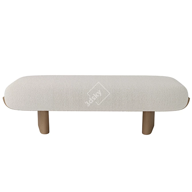 Minimalist Stone Garden Bench 3D model image 2