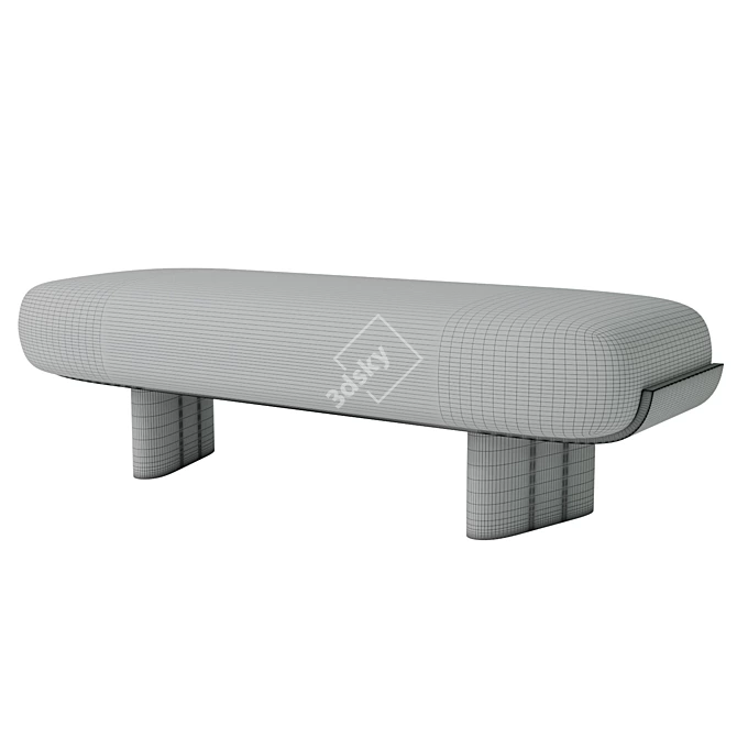 Minimalist Stone Garden Bench 3D model image 3