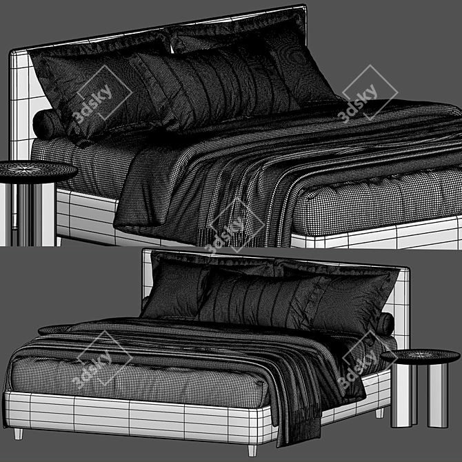 Pinch Bed by Diotti: Modern Suspension Elegance 3D model image 8