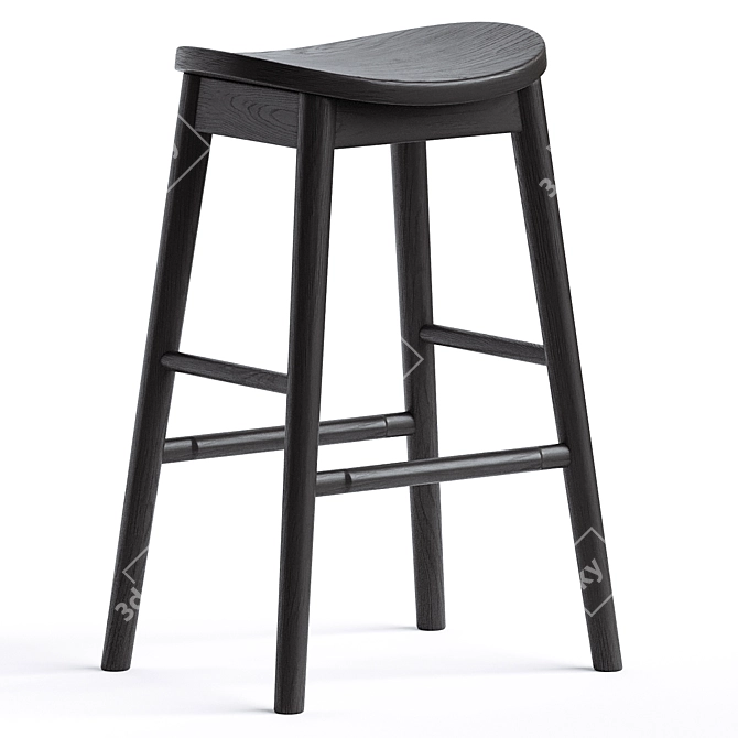  Nordic Style Counter Stool 3D model image 2