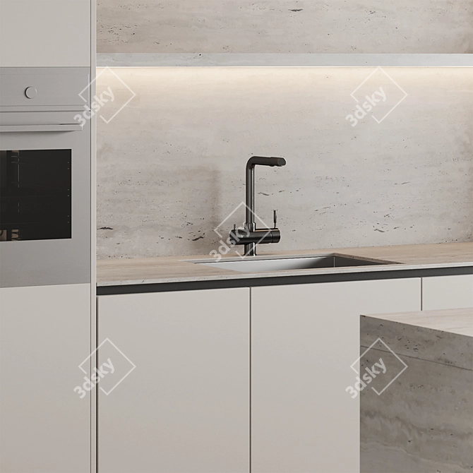 Modern Kitchen Island Render Set 3D model image 5