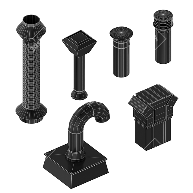 Versatile Chimney Ventilations Pack 3D model image 4