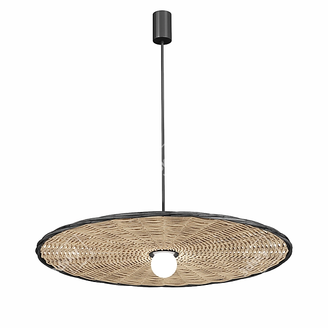 Rattan Pendant Light 100cm Wide 3D model image 5