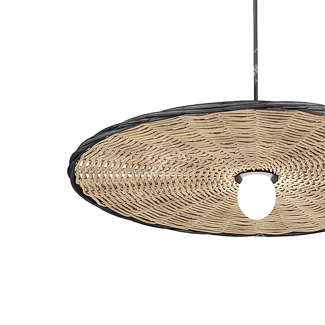 Rattan Pendant Light 100cm Wide 3D model image 6