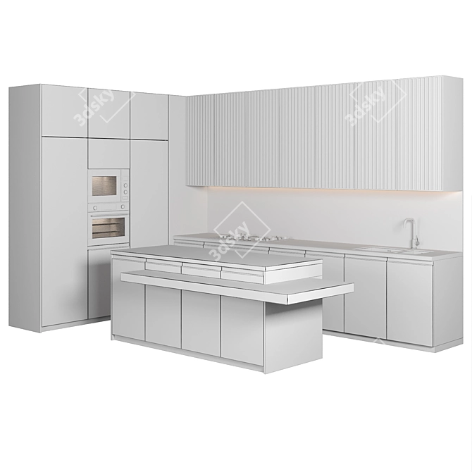 Modern Kitchen with Island 146 3D model image 4