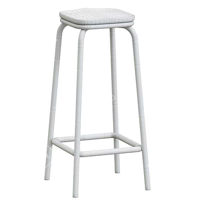 Modern Adjustable Swivel Bar Stool 3D model image 4