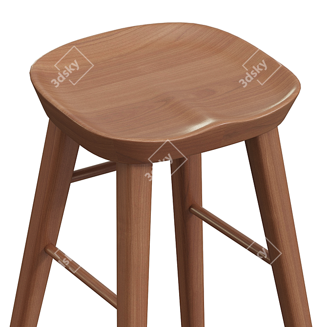 Modern Velvet Counter Stool 3D model image 5