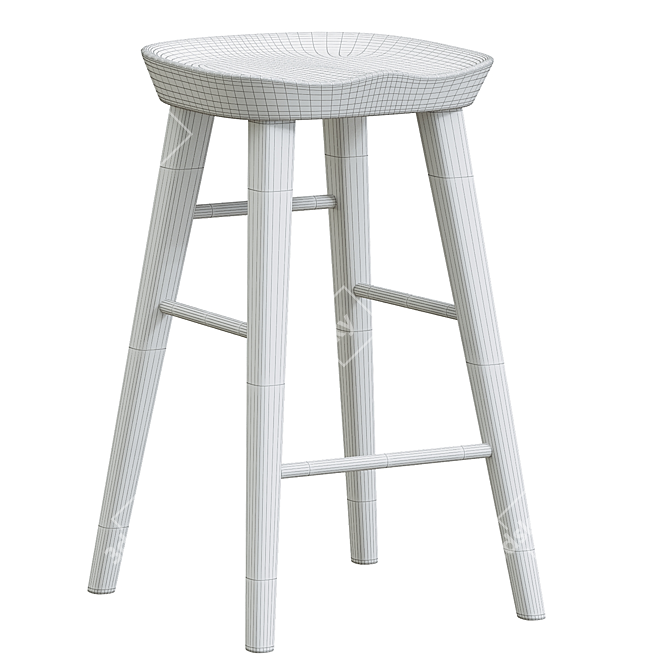 Modern Velvet Counter Stool 3D model image 6