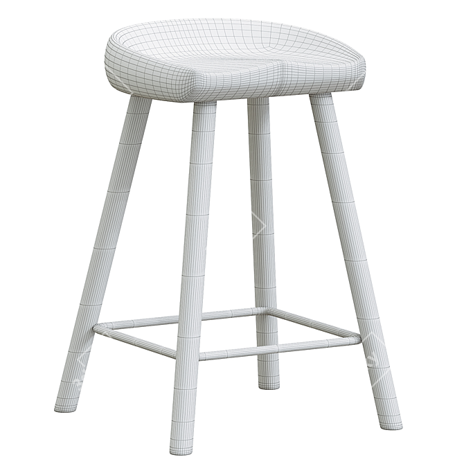  Sleek Modern Counter Stool 3D model image 4