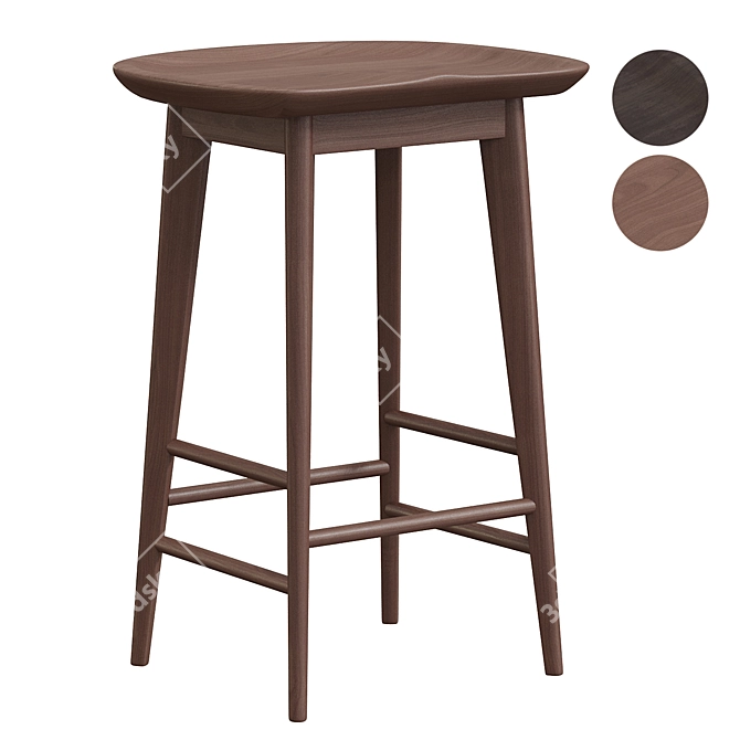 Solid Wood Pedrick Stool 3D model image 1