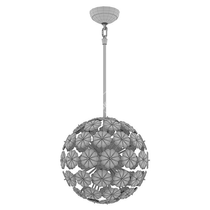 Elegant Moira Ball Chandelier Lighting 3D model image 3