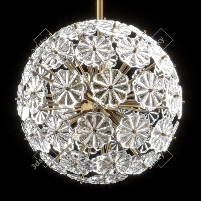 Elegant Moira Ball Chandelier Lighting 3D model image 7