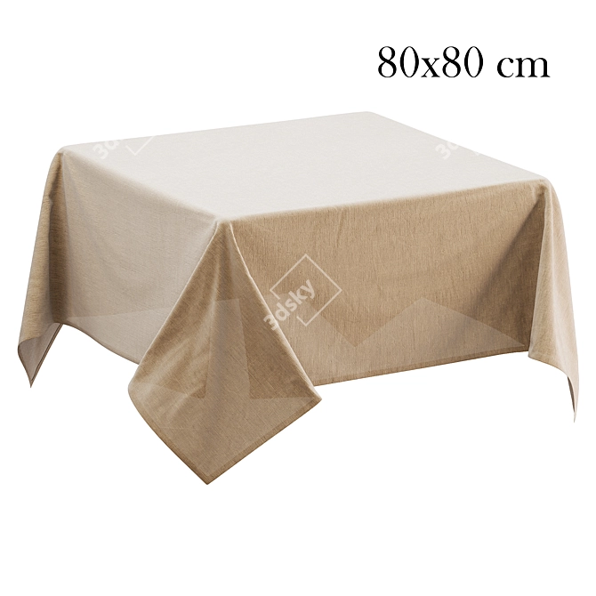 Square Tablecloth Set - Linen Collection 3D model image 3