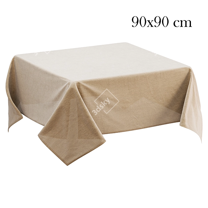 Square Tablecloth Set - Linen Collection 3D model image 4