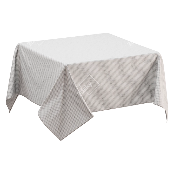 Square Tablecloth Set - Linen Collection 3D model image 7