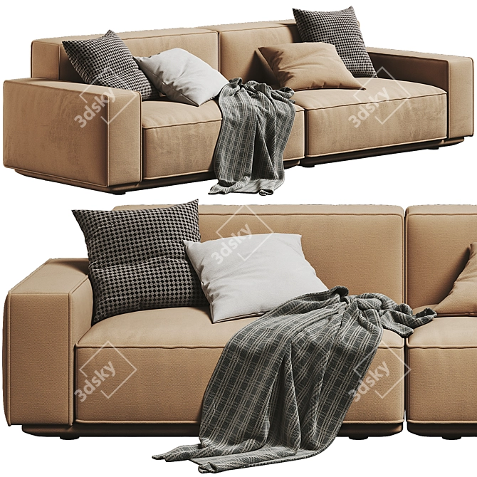 Modern Elegance: Arflex 2-Seater Sofa 3D model image 1