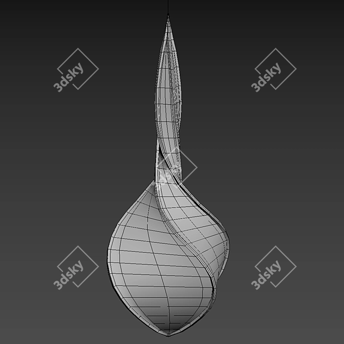 Sculptural Fabric Light Fixture 3D model image 3