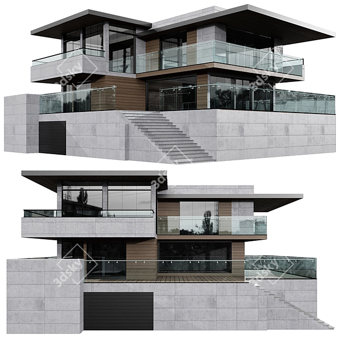 Modern Villa No20 Model Kit 3D model image 1