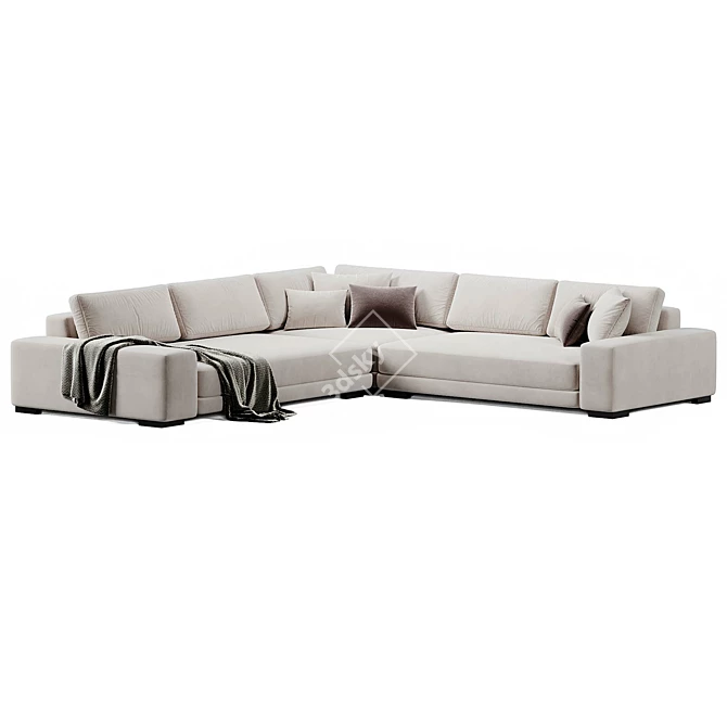 Modern L-Shaped Sofa by Crateandbarrel 3D model image 2