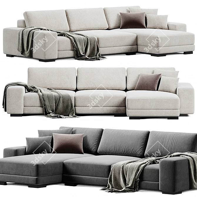 Modern L-Shaped Sofa by Crateandbarrel 3D model image 4