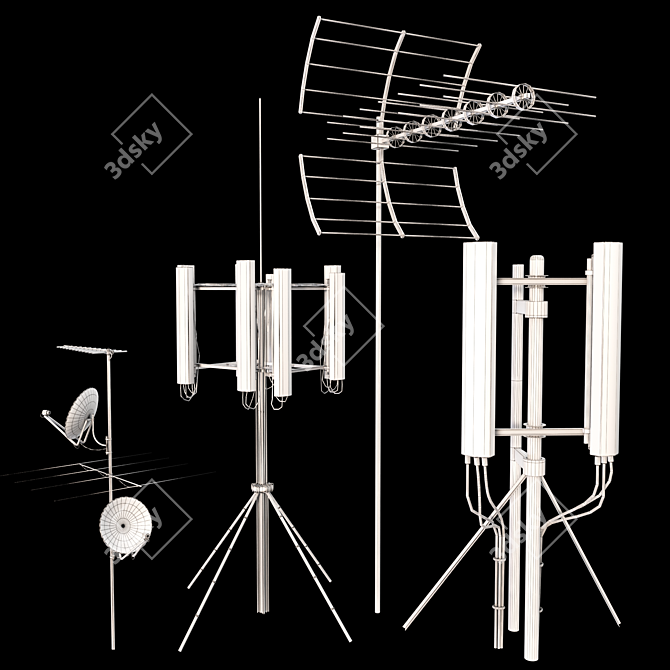  4K PBR Communication Antenna Pack 3D model image 4