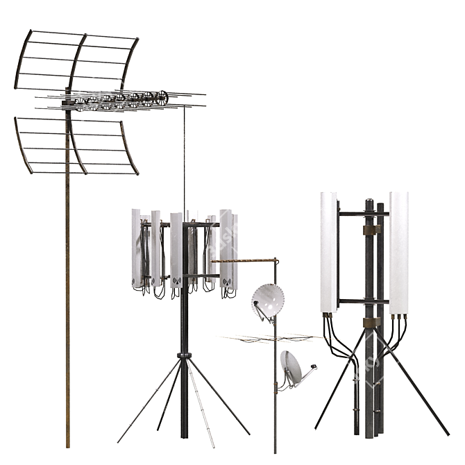  4K PBR Communication Antenna Pack 3D model image 7