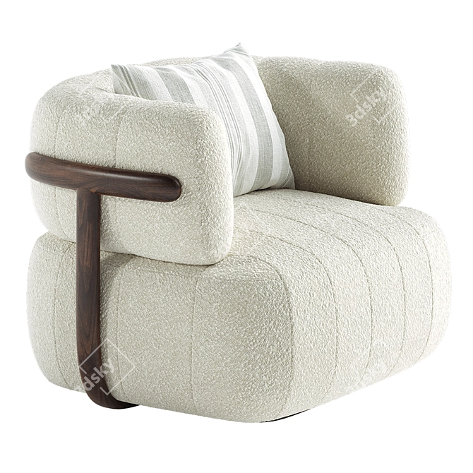 Modern 3D Swivel Chair Model 3D model image 2