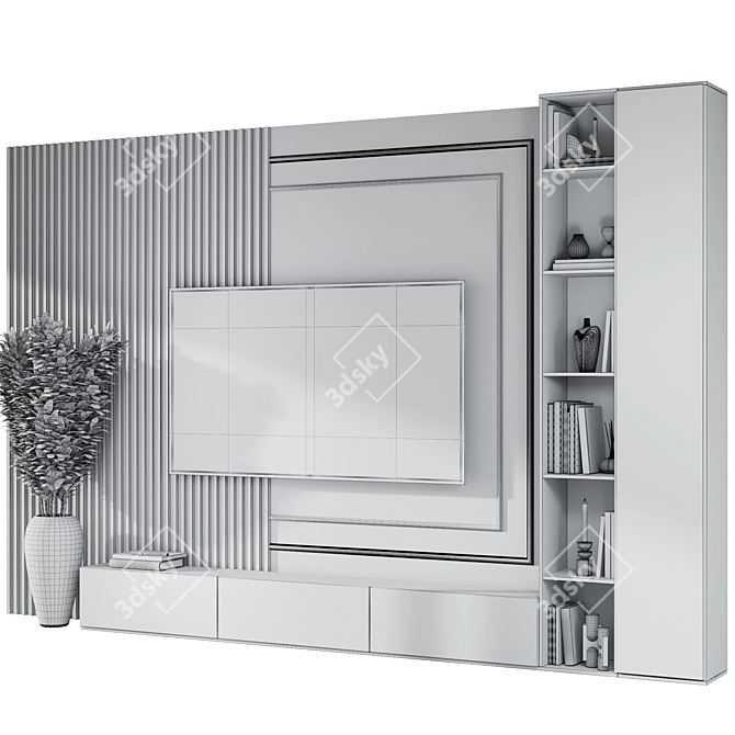 Modern TV Wall Decor Set 3D model image 5