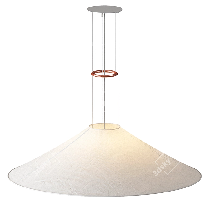 Minimalist Maru Suspension Luminaire 3D model image 3