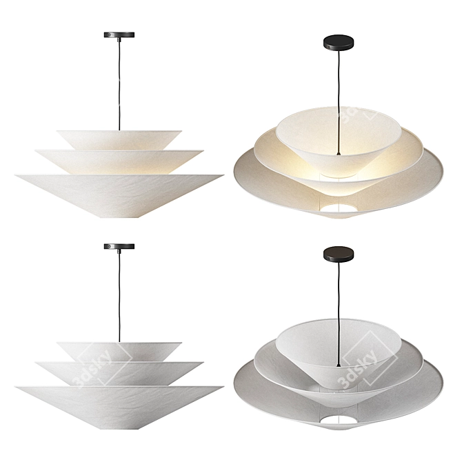 Modern Coastal Gull Pendant Light 3D model image 4