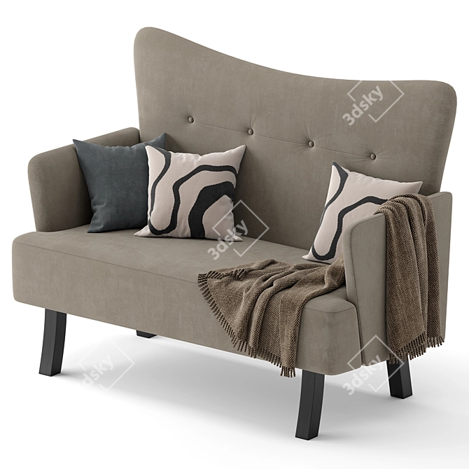 Elegant Austin Sofa in Gray 3D model image 2