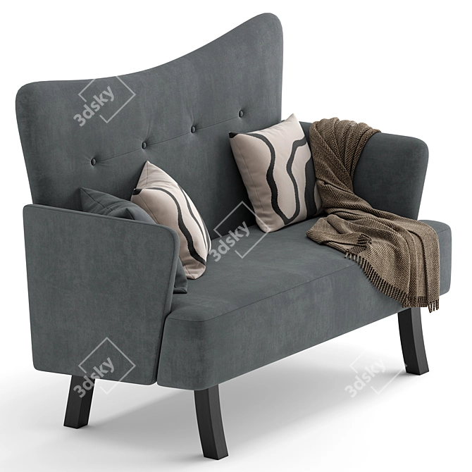 Elegant Austin Sofa in Gray 3D model image 5