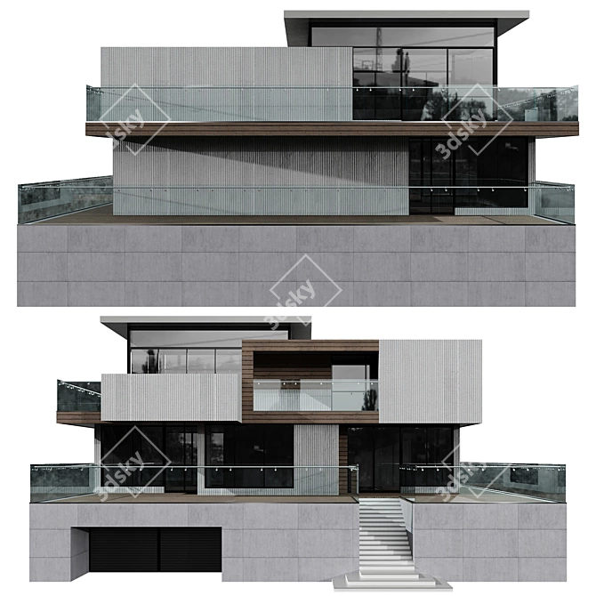 Modern Villa Model No21 3D model image 2